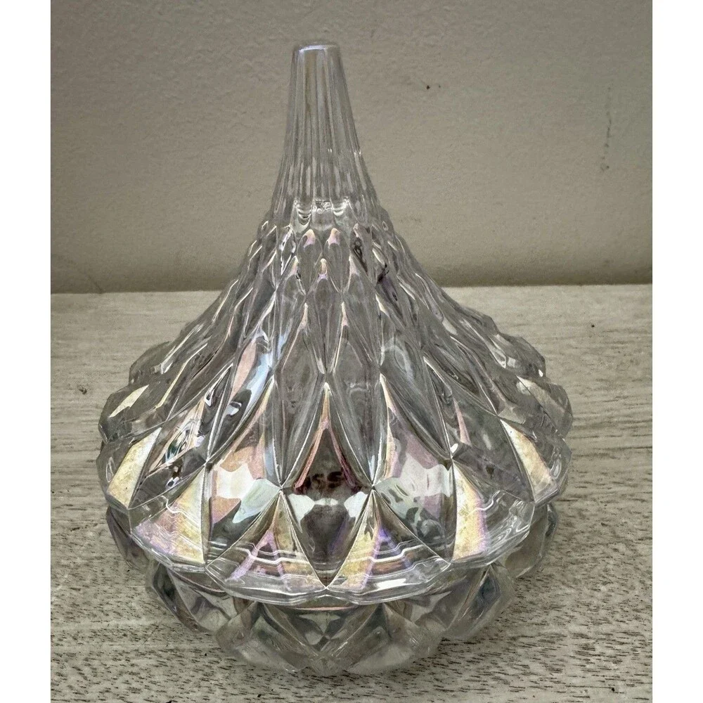 Godinger Shannon Crystal Hershey's Kisses Covered Candy Dish Trinket Iridescent